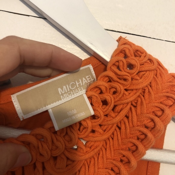 Michael Kors orange weave collar sleeveless top - Picture 3 of 4